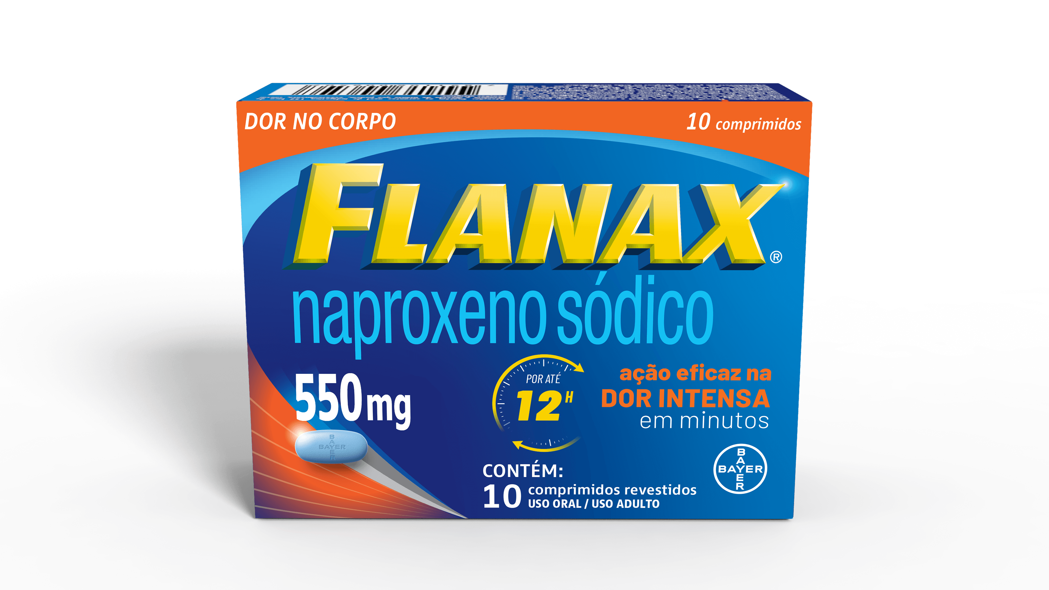 Embalagem Flanax 550mg 10 comprimidos